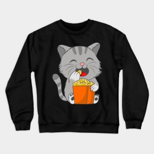 Popcorn Pawty: Cat-Inspired Popcorn Set Crewneck Sweatshirt